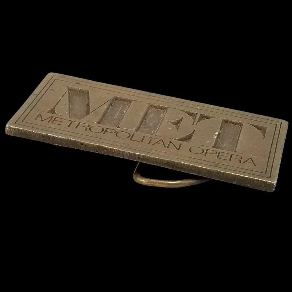Metropolitan Opera‎ MET Belt Buckle Brass Plated Vintage Accessory USA Made